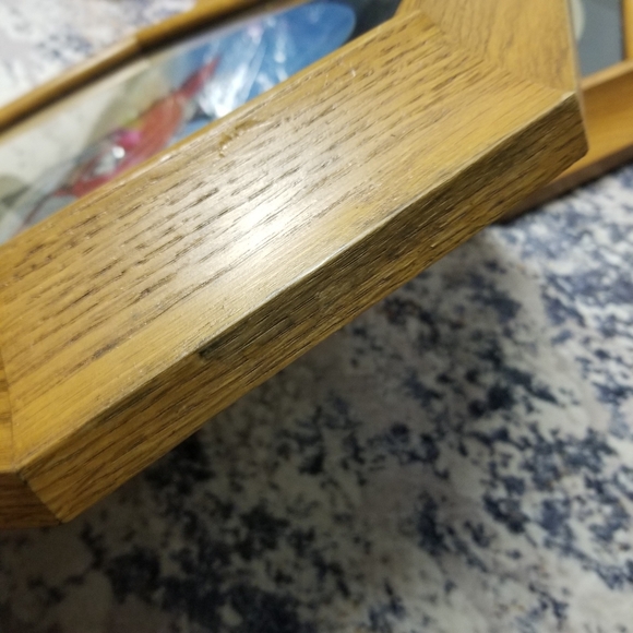 Red '57 Chrysler 300C Collector's Plate Framed In A Wood & Glass Octagon Frame - Picture 8 of 15